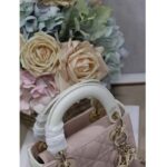 Dior Women CD Mini Lady Dior Bag Latte Powder Pink Cannage Lambskin - Bild 10