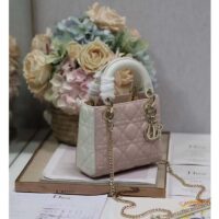 Dior Women CD Mini Lady Dior Bag Latte Powder Pink Cannage Lambskin (1)