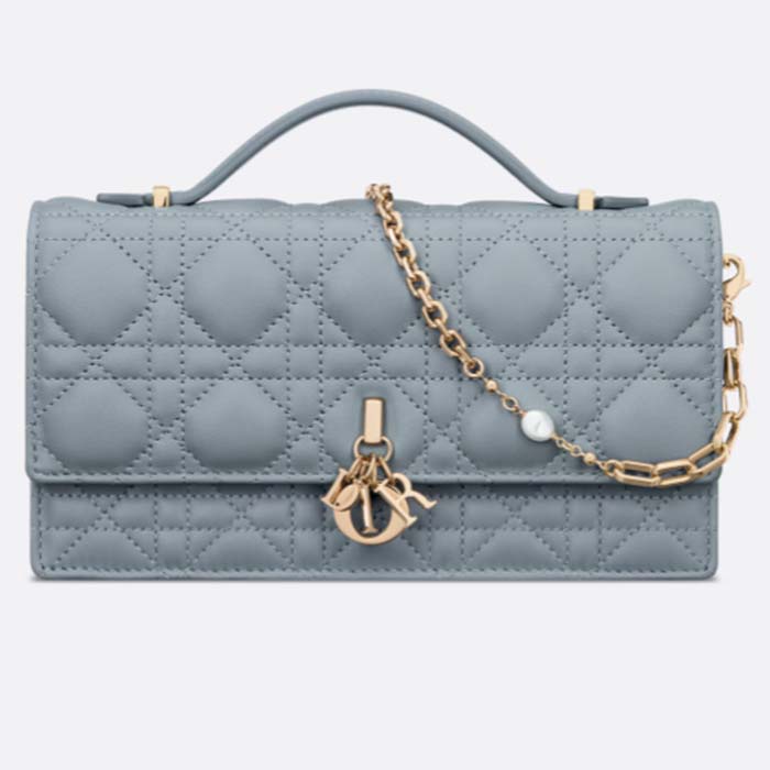 Dior Women CD My Dior Mini Bag Cloud Blue Cannage Lambskin