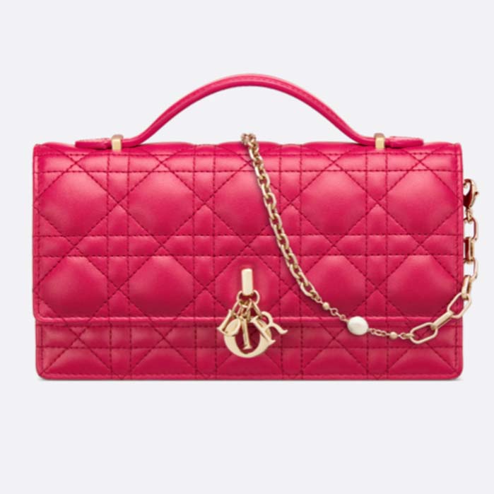 Dior Women CD My Dior Mini Bag Passion Pink Cannage Lambskin