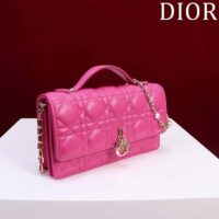 Dior Women CD My Dior Mini Bag Passion Pink Cannage Lambskin (11)