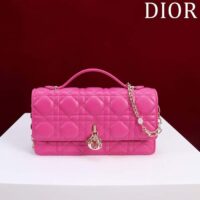 Dior Women CD My Dior Mini Bag Passion Pink Cannage Lambskin (11)