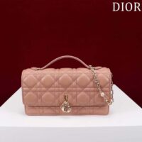 Dior Women CD My Dior Mini Bag Rose Des Vents Cannage Lambskin (4)