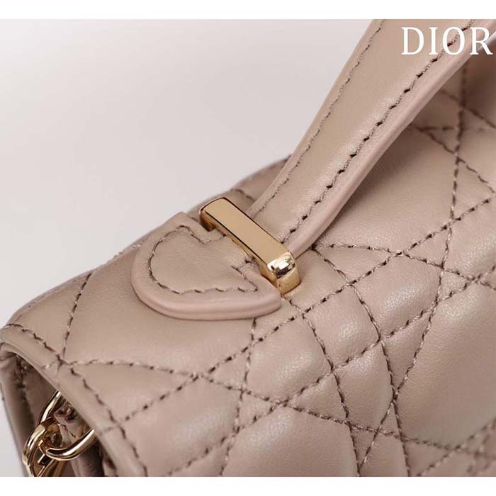 Dior Women CD My Dior Mini Bag Warm Taupe Cannage Lambskin