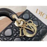 Dior Women CD Small Lady D-Joy Bag Black Cannage Lambskin (11)