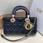 Dior Women CD Small Lady D-Joy Bag Black Cannage Lambskin - immagine 2