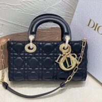 Dior Women CD Small Lady D-Joy Bag Black Cannage Lambskin (11)