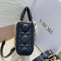 Dior Women CD Small Lady D-Joy Bag Black Cannage Lambskin (11)