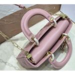 Dior Women CD Small Lady D-Joy Bag Melocoton Pink Glossy Iridescent Cannage Calfskin - Bild 5