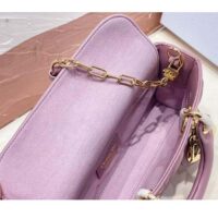 Dior Women CD Small Lady D-Joy Bag Lilac Cannage Lambskin