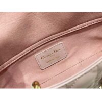 Dior Women CD Small Lady D-Joy Bag Melocoton Pink Glossy Iridescent Cannage Calfskin (3)