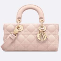 Dior Women CD Small Lady D-Joy Bag Powder Pink Cannage Lambskin (10)