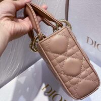 Dior Women CD Small Lady D-Joy Bag Powder Pink Cannage Lambskin (10)