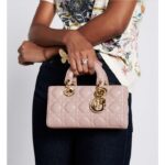 Dior Women CD Small Lady D-Joy Bag Powder Pink Cannage Lambskin - immagine 11