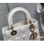 Dior Women CD Small Lady Dior Bag Latte Grained Cannage Calfskin - Image 6