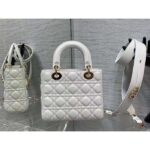 Dior Women CD Small Lady Dior Bag Latte Grained Cannage Calfskin - Image 4