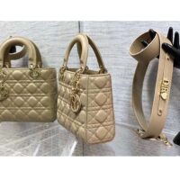 Dior Women CD Small Lady Dior My ABCDior Bag Sand Cannage Lambskin (2)