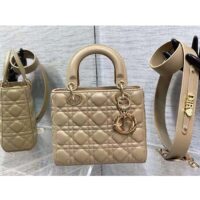 Dior Women CD Small Lady Dior My ABCDior Bag Sand Cannage Lambskin (2)