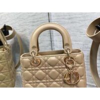 Dior Women CD Small Lady Dior My ABCDior Bag Sand Cannage Lambskin (2)