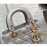 Dior Women CD Small Lady Dior My ABCDior Bag Steel Gray Cannage Lambskin (8)