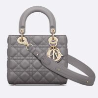 Dior Women CD Small Lady Dior My ABCDior Bag Steel Gray Cannage Lambskin (8)