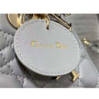 Dior Women CD Small Lady Dior My ABCDior Bag Steel Gray Cannage Lambskin (8)