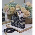 Dior Women Mini Dior Book Tote Strap Blue Toile De Jouy Reverse Embroidery - immagine 7