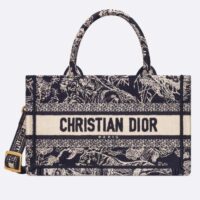 Dior Women Mini Dior Book Tote Strap Blue Toile De Jouy Reverse Embroidery (10)