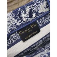 Dior Women Mini Dior Book Tote Strap Blue Toile De Jouy Reverse Embroidery (10)