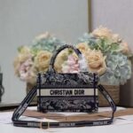 Dior Women Mini Dior Book Tote Strap Blue Toile De Jouy Reverse Embroidery - immagine 2