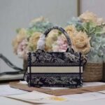 Dior Women Mini Dior Book Tote Strap Blue Toile De Jouy Reverse Embroidery - immagine 4