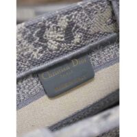 Dior Women Mini Dior Book Tote Strap Gray Toile De Jouy Reverse Embroidery (3)