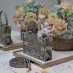 Dior Women Mini Dior Book Tote Strap Gray Toile De Jouy Reverse Embroidery - Imagen 5