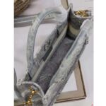 Dior Women Mini Dior Book Tote Strap Gray Toile De Jouy Reverse Embroidery - Imagen 8