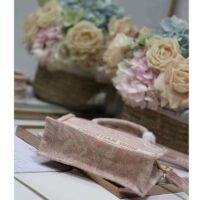 Dior Women Mini Dior Book Tote Strap Pink Toile De Jouy Reverse Embroidery (10)