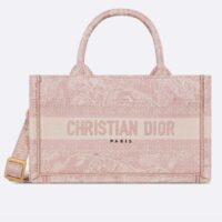 Dior Women Mini Dior Book Tote Strap Pink Toile De Jouy Reverse Embroidery (10)