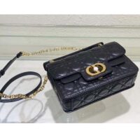 Dior Women Mini Dior Jolie Top Handle Bag Black Cannage Calfskin (4)