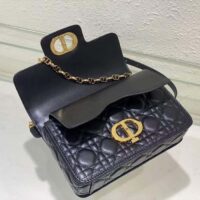 Dior Women Mini Dior Jolie Top Handle Bag Black Cannage Calfskin (4)