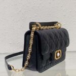 Dior Women Mini Dior Jolie Top Handle Bag Black Cannage Calfskin - Imagen 7