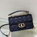 Dior Women Mini Dior Jolie Top Handle Bag Black Cannage Calfskin - Imagen 4