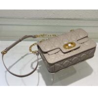 Dior Women Mini Dior Jolie Top Handle Bag Powder Beige Cannage Calfskin (5)