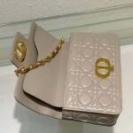 Dior Women Mini Dior Jolie Top Handle Bag Powder Beige Cannage Calfskin - Image 9