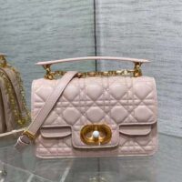 Dior Women Mini Dior Jolie Top Handle Bag Powder Pink Cannage Calfskin (1)