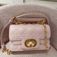 Dior Women Mini Dior Jolie Top Handle Bag Powder Pink Cannage Calfskin (1)