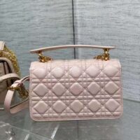 Dior Women Mini Dior Jolie Top Handle Bag Powder Pink Cannage Calfskin (1)