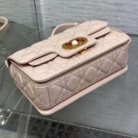 Dior Women Mini Dior Jolie Top Handle Bag Powder Pink Cannage Calfskin (1)