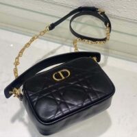 Dior Women Small Dior Caro Top Handle Camera Bag Black Macrocannage Calfskin (2)