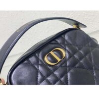 Dior Women Small Dior Caro Top Handle Camera Bag Black Macrocannage Calfskin (2)