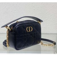 Dior Women Small Dior Caro Top Handle Camera Bag Black Macrocannage Calfskin (2)