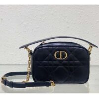 Dior Women Small Dior Caro Top Handle Camera Bag Black Macrocannage Calfskin (2)